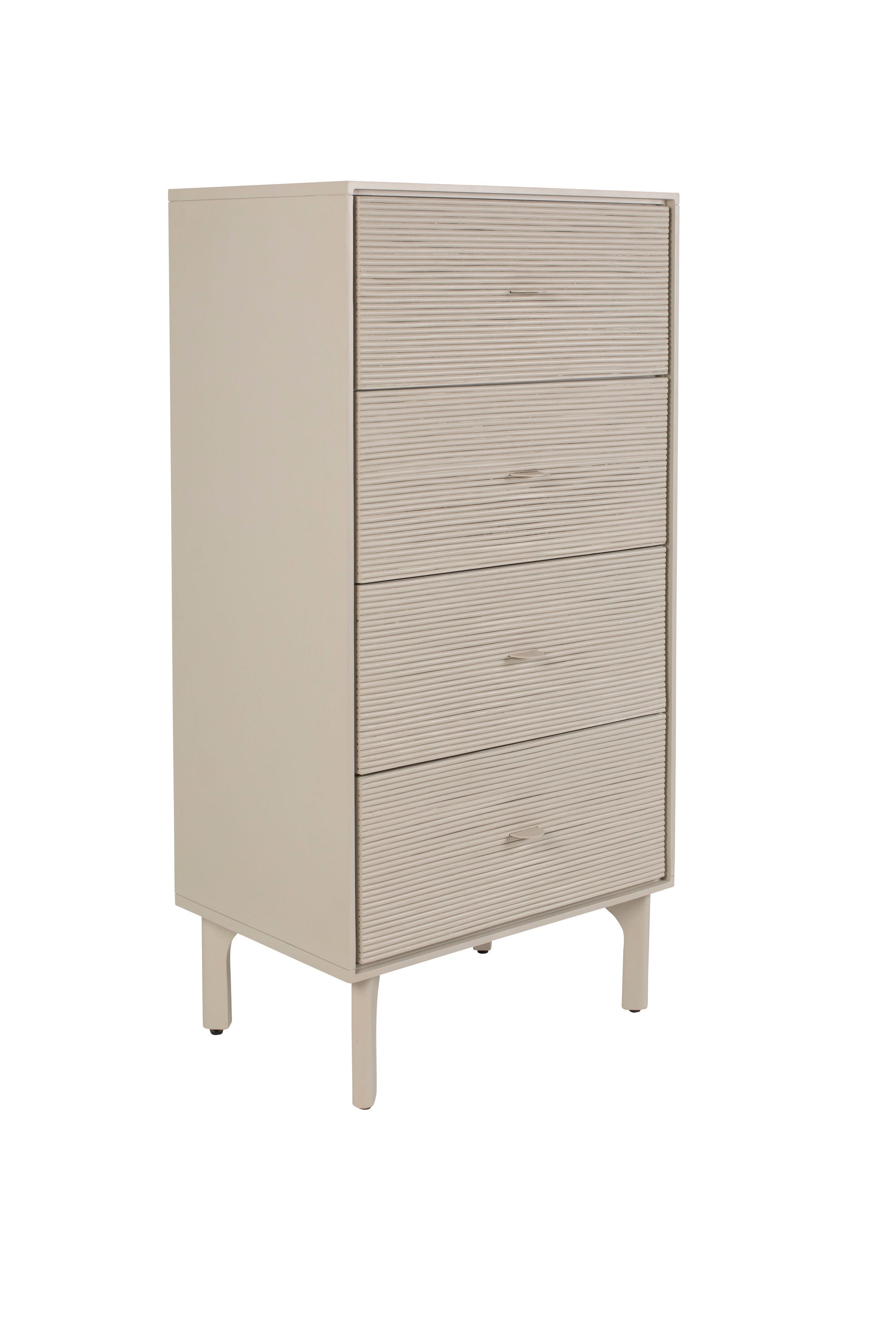 Zuiver Morning Grey Ribbed Acacia Wood Chest of Drawers
